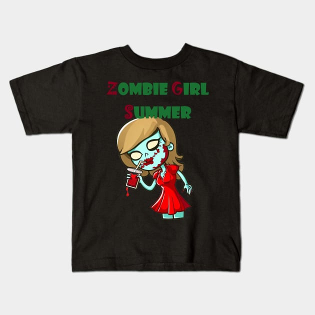 Zombie Girl Summer Kids T-Shirt by CAutumnTrapp